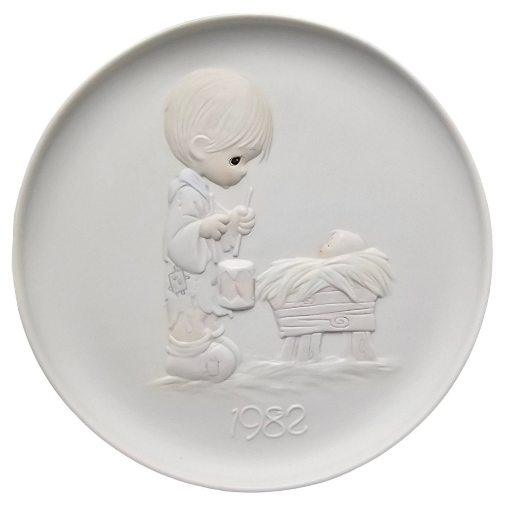 Precious Moments 1982 I'll Play My Drum For Him Christmas Plate Enesco E-2357